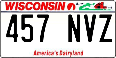 WI license plate 457NVZ