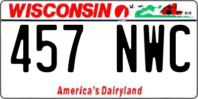 WI license plate 457NWC