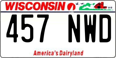WI license plate 457NWD