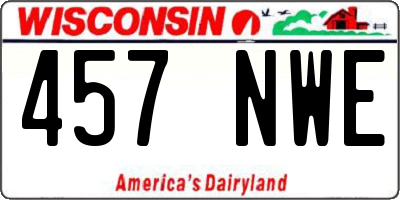 WI license plate 457NWE