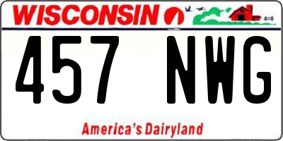 WI license plate 457NWG