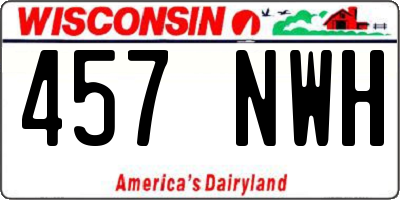 WI license plate 457NWH