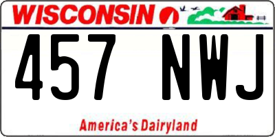 WI license plate 457NWJ