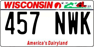 WI license plate 457NWK