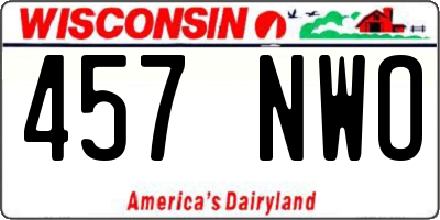 WI license plate 457NWO