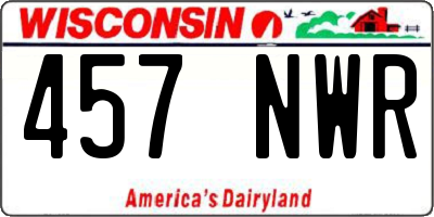 WI license plate 457NWR