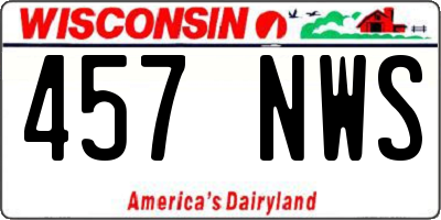 WI license plate 457NWS