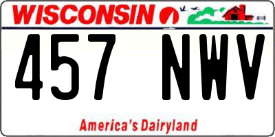 WI license plate 457NWV