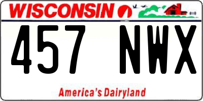 WI license plate 457NWX