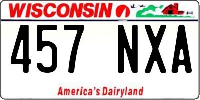 WI license plate 457NXA