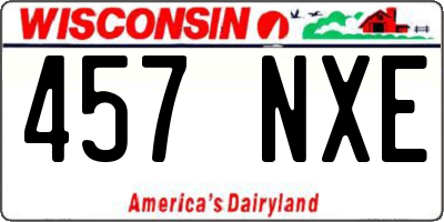 WI license plate 457NXE