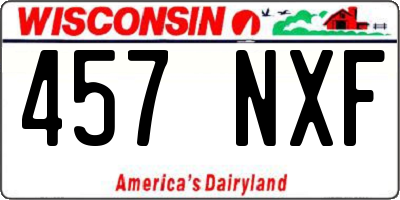 WI license plate 457NXF