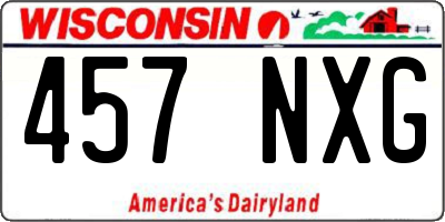 WI license plate 457NXG
