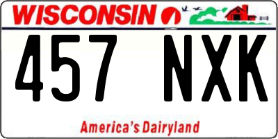 WI license plate 457NXK