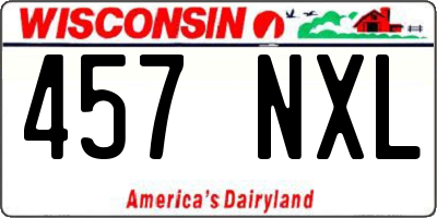 WI license plate 457NXL