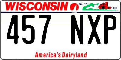 WI license plate 457NXP
