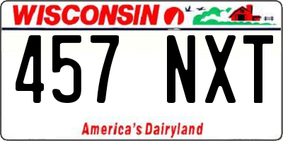 WI license plate 457NXT