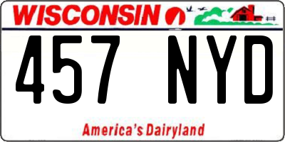 WI license plate 457NYD