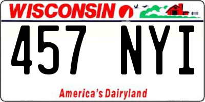WI license plate 457NYI