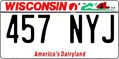 WI license plate 457NYJ