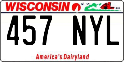 WI license plate 457NYL