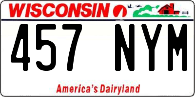 WI license plate 457NYM