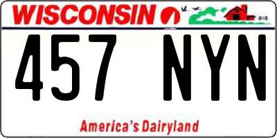 WI license plate 457NYN