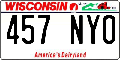WI license plate 457NYO