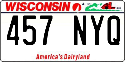 WI license plate 457NYQ