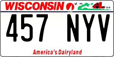 WI license plate 457NYV