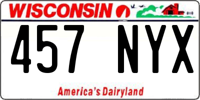 WI license plate 457NYX