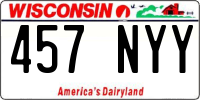WI license plate 457NYY