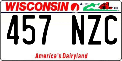 WI license plate 457NZC