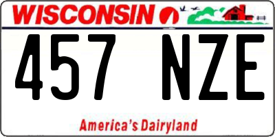 WI license plate 457NZE
