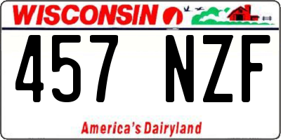 WI license plate 457NZF