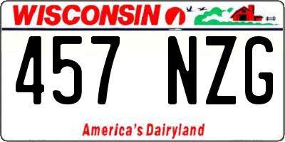 WI license plate 457NZG