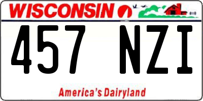 WI license plate 457NZI
