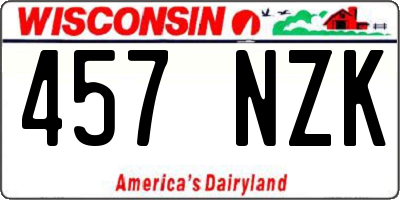 WI license plate 457NZK