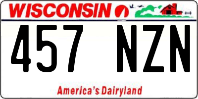 WI license plate 457NZN