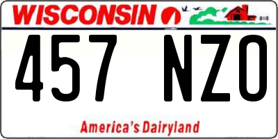 WI license plate 457NZO