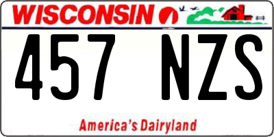 WI license plate 457NZS