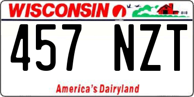 WI license plate 457NZT