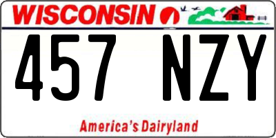WI license plate 457NZY