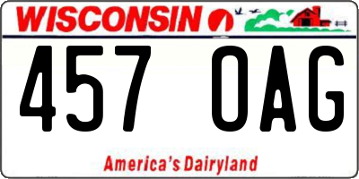WI license plate 457OAG