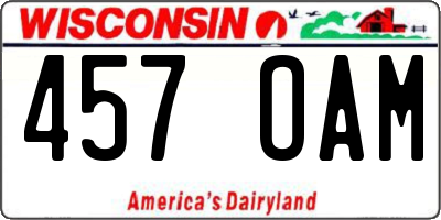 WI license plate 457OAM