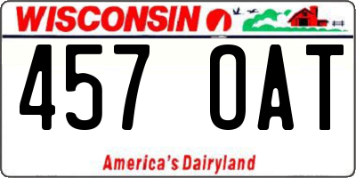 WI license plate 457OAT