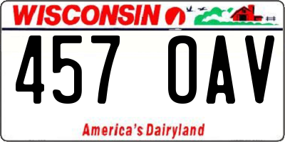 WI license plate 457OAV