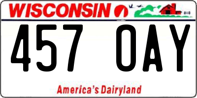 WI license plate 457OAY