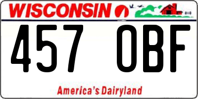 WI license plate 457OBF