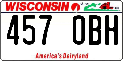 WI license plate 457OBH
